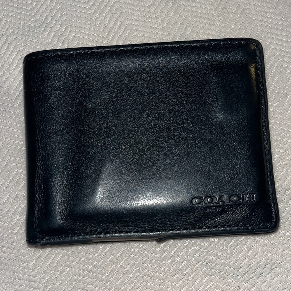 Coach Black Leather Card Holder